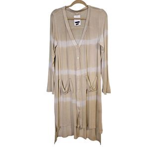 POL cream /beige subtle tie dye duster style cardigan.  Size L.